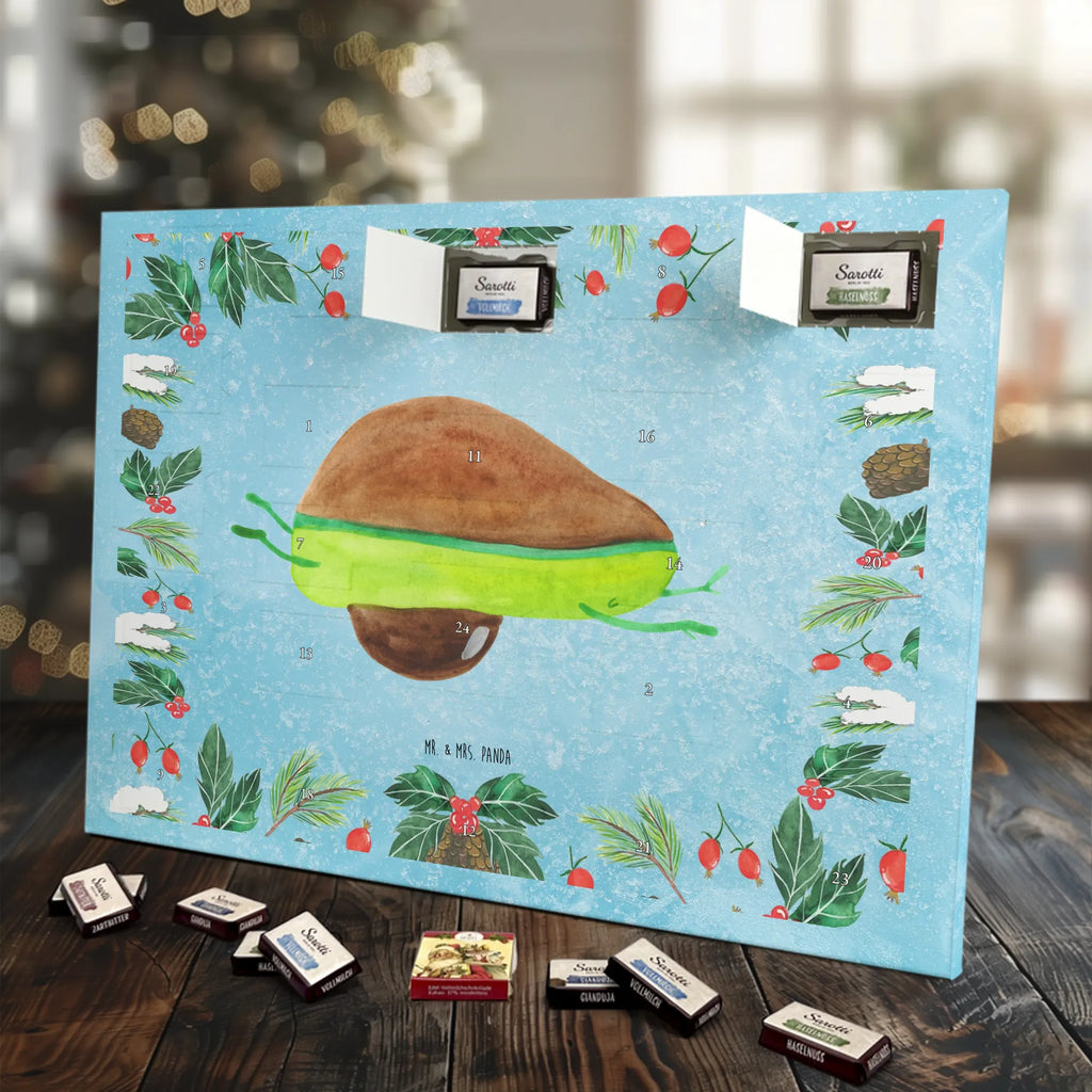 Chocolate advent calendar avocado yoga vegetables