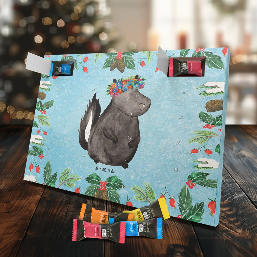 Chocolate advent calendar skunk Girl Laugh, Predator, Wild animal, Stinky, Live