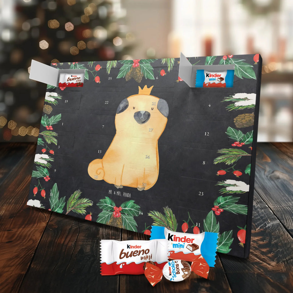 Chocolate advent calendar pug Crown mutt, dog sayings, love dogs, dog mama, funny gifts for dog owners, woof, what do you give a dog lover, dog breed, Christmas gifts for dogs, gifts for dogs, bag with dog print, love for dogs, hound, dog decorative items, childless, allergic, dog owners. Saying, Pug, house rules