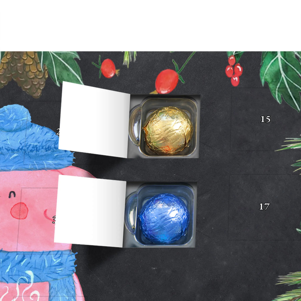 Chocolate advent calendar piggy Mulled wine Christmas time, snow, mulled wine, drunk, Christmas market, saying