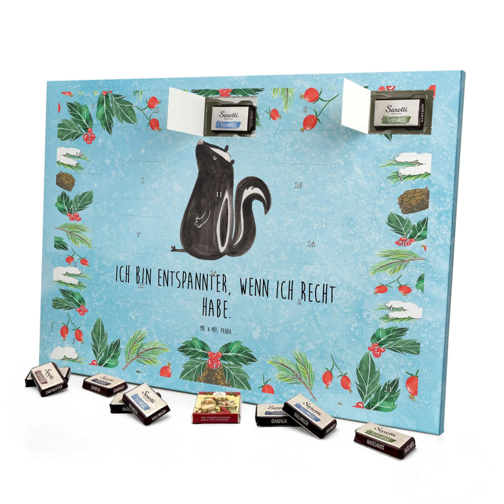 Chocolate advent calendar skunk Sit stinky, law, know-it-all, wild animal, predator