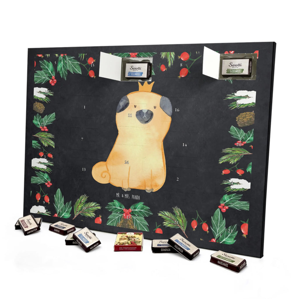 Chocolate advent calendar pug Crown mutt, dog sayings, love dogs, dog mama, funny gifts for dog owners, woof, what do you give a dog lover, dog breed, Christmas gifts for dogs, gifts for dogs, bag with dog print, love for dogs, hound, dog decorative items, childless, allergic, dog owners. Saying, Pug, house rules