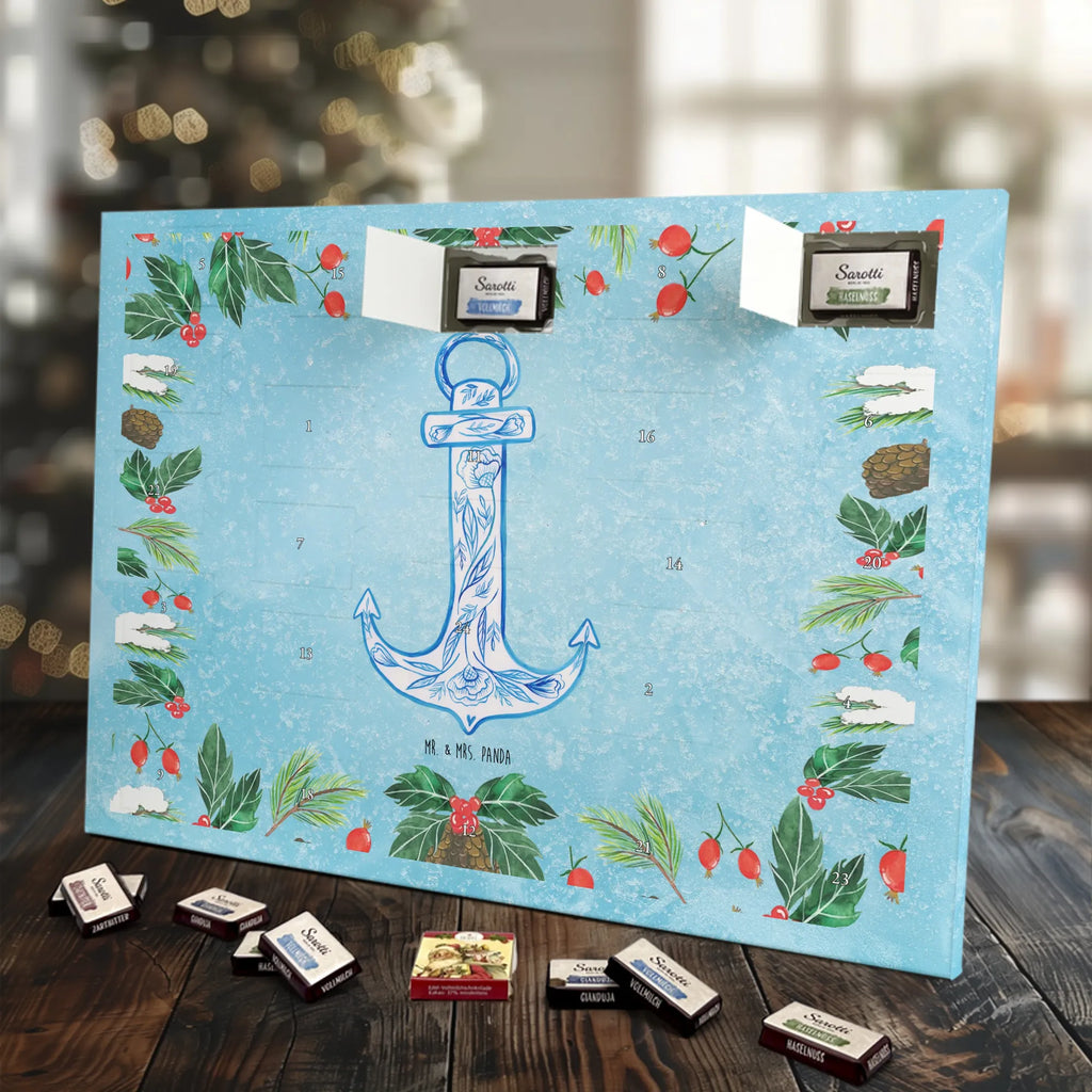 Chocolate advent calendar anchor Blue gift ideas, gifts, small animals, good mood, cute, funny sayings, cute animal motives, hand drawn, special gifts, card, animal lover