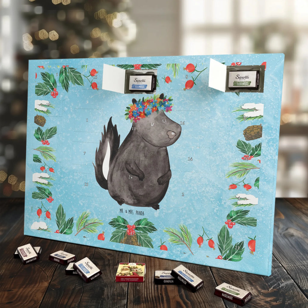 Chocolate advent calendar skunk Girl Laugh, Predator, Wild animal, Stinky, Live