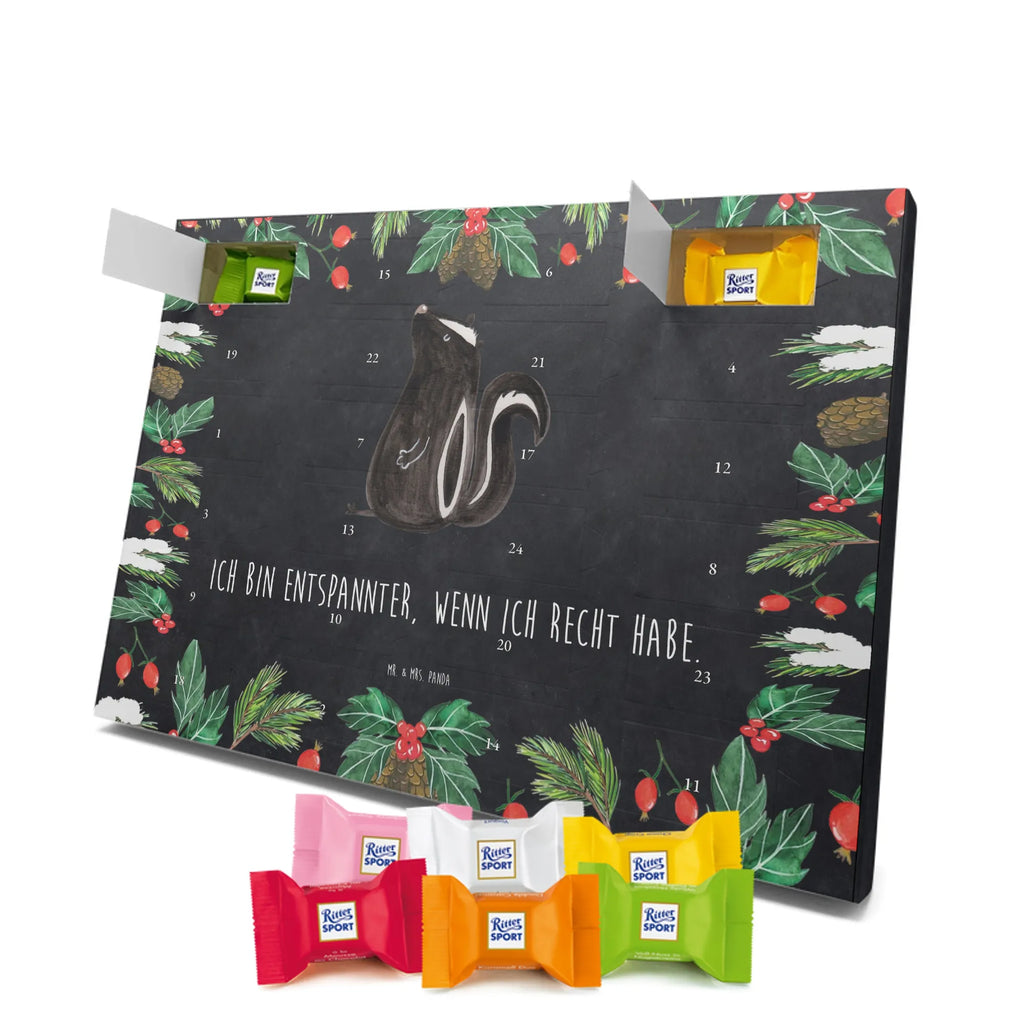 Chocolate advent calendar skunk Sit stinky, law, know-it-all, wild animal, predator