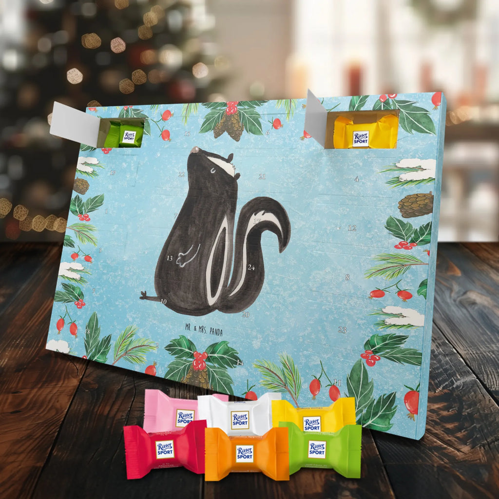 Chocolate advent calendar skunk Sit stinky, law, know-it-all, wild animal, predator