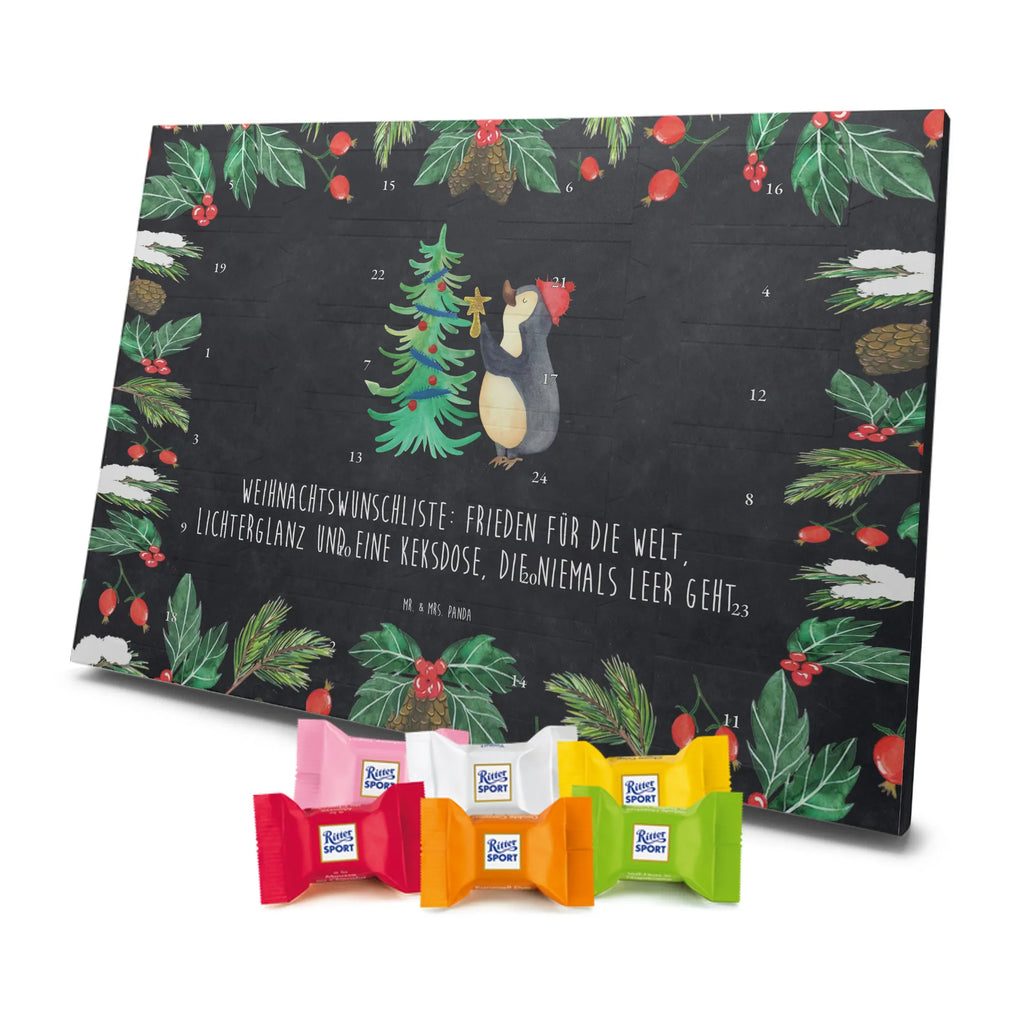 Chocolate advent calendar penguin Christmas tree Christmas time, snow