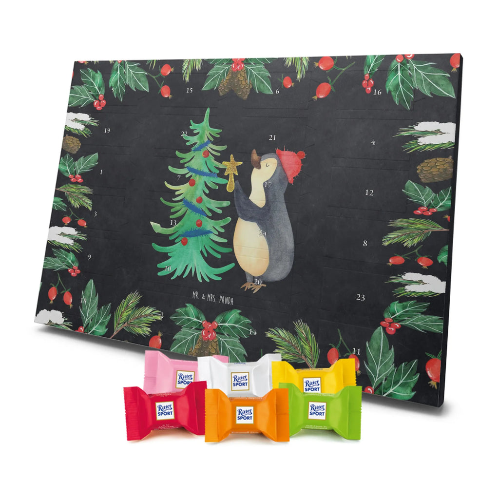 Chocolate advent calendar penguin Christmas tree Christmas time, snow