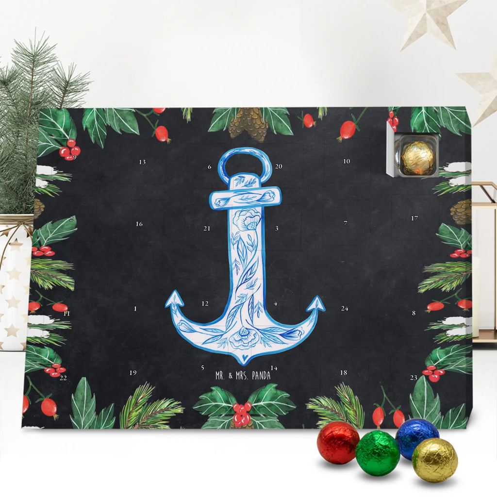 Chocolate advent calendar anchor Blue gift ideas, gifts, small animals, good mood, cute, funny sayings, cute animal motives, hand drawn, special gifts, card, animal lover