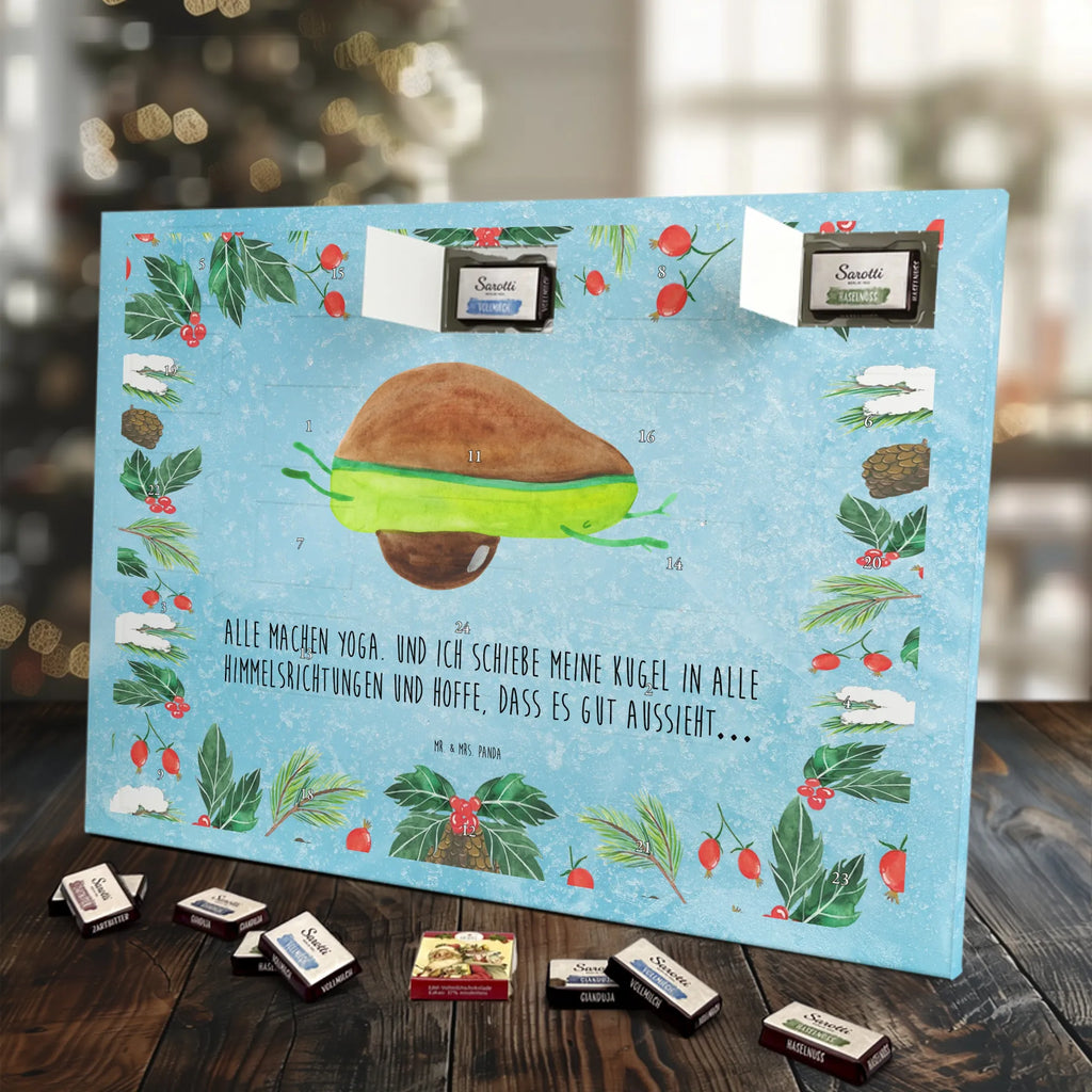 Chocolate advent calendar avocado yoga vegetables