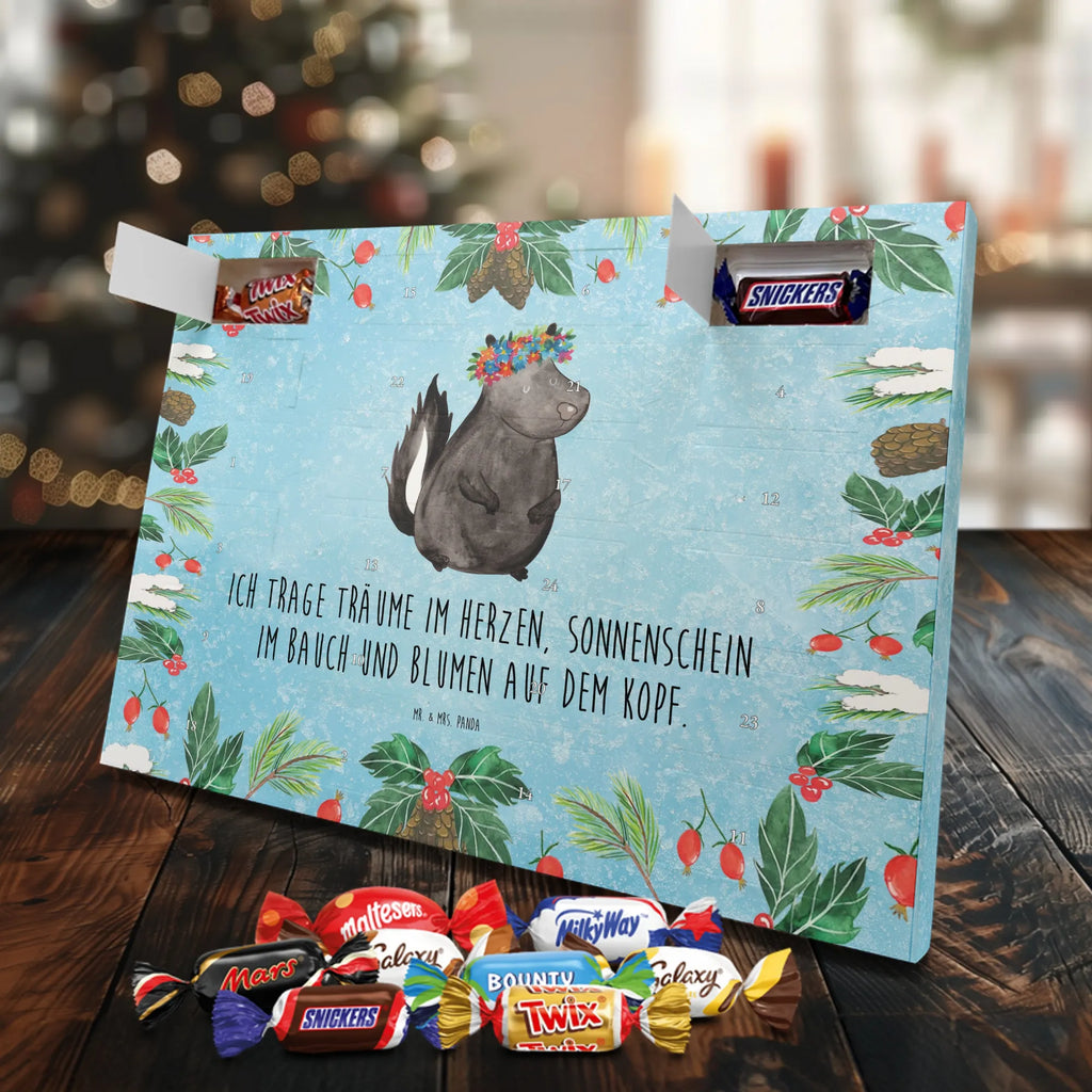 Chocolate advent calendar skunk Girl Laugh, Predator, Wild animal, Stinky, Live