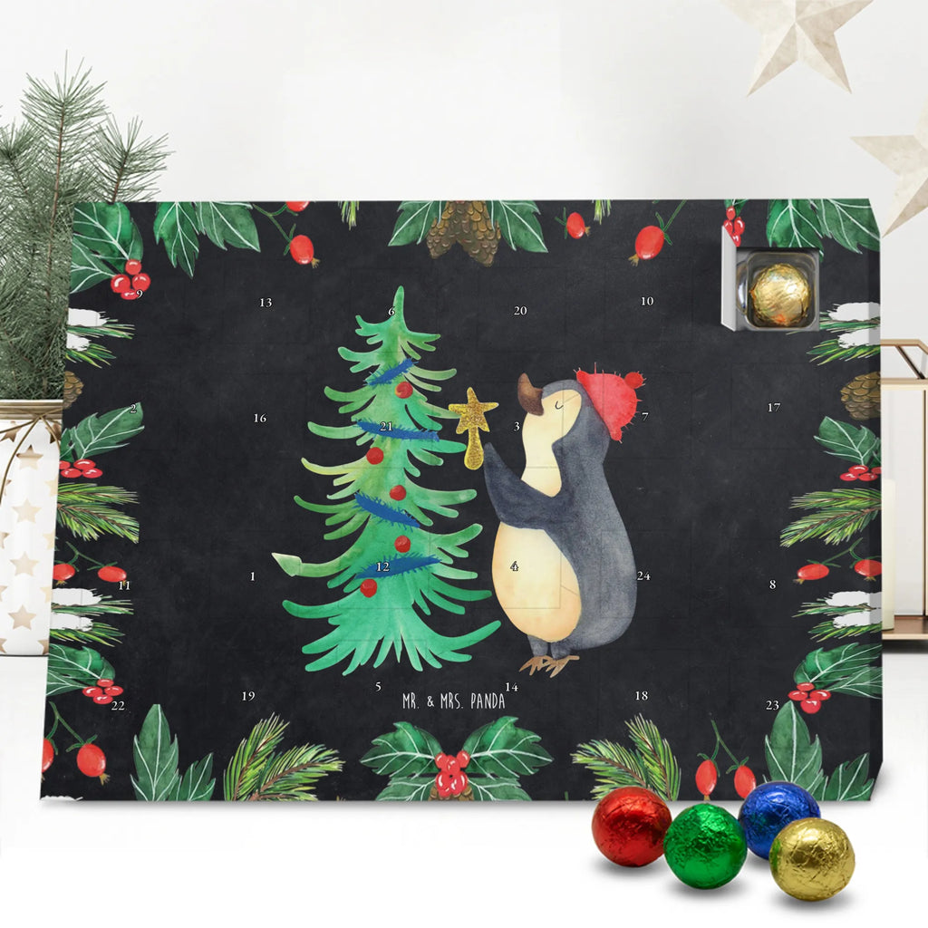 Chocolate advent calendar penguin Christmas tree Christmas time, snow