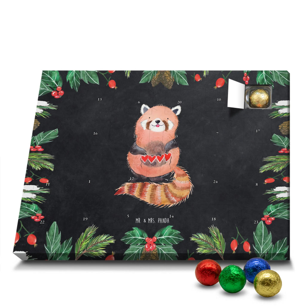 Chocolate advent calendar red panda gift ideas, gifts, small animals, good mood, cute, funny sayings, cute animal motives, hand drawn, special gifts, card, animal lover, favourite person, darling, red, heart