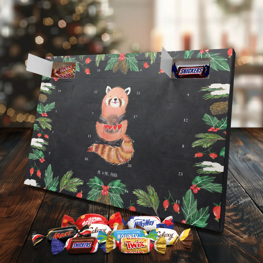 Chocolate advent calendar red panda gift ideas, gifts, small animals, good mood, cute, funny sayings, cute animal motives, hand drawn, special gifts, card, animal lover, favourite person, darling, red, heart