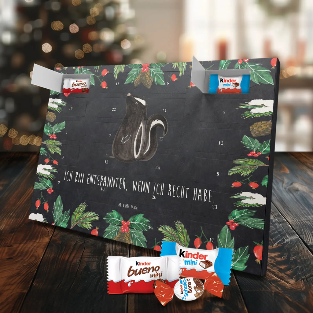 Chocolate advent calendar skunk Sit stinky, law, know-it-all, wild animal, predator