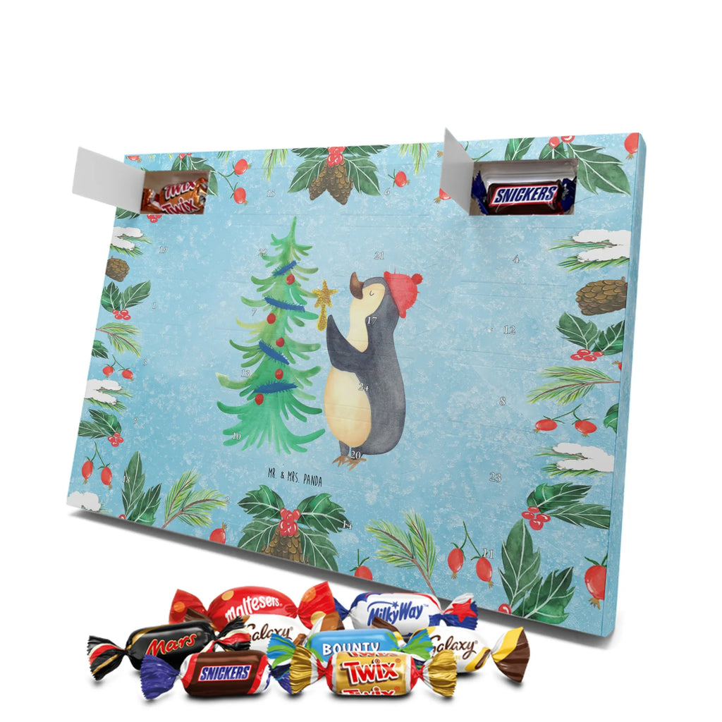 Chocolate advent calendar penguin Christmas tree Christmas time, snow