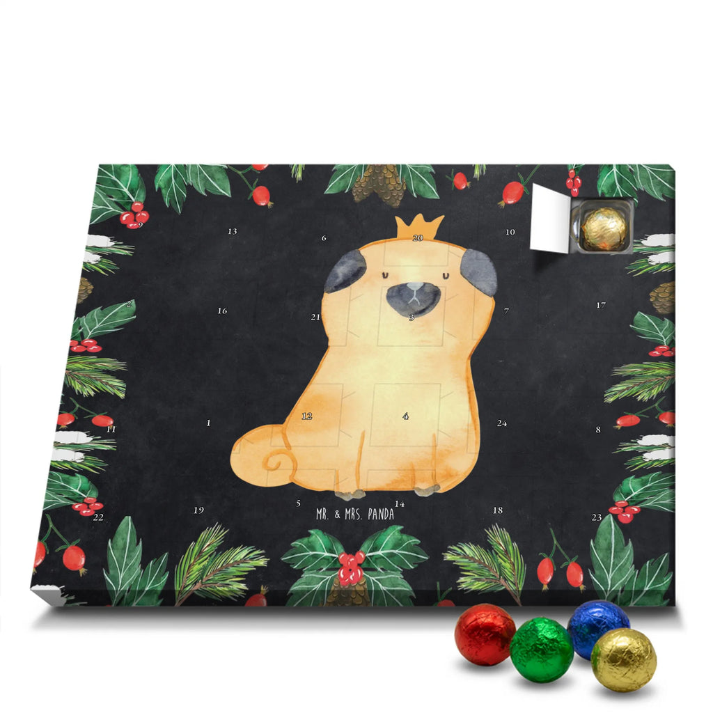 Chocolate advent calendar pug Crown mutt, dog sayings, love dogs, dog mama, funny gifts for dog owners, woof, what do you give a dog lover, dog breed, Christmas gifts for dogs, gifts for dogs, bag with dog print, love for dogs, hound, dog decorative items, childless, allergic, dog owners. Saying, Pug, house rules