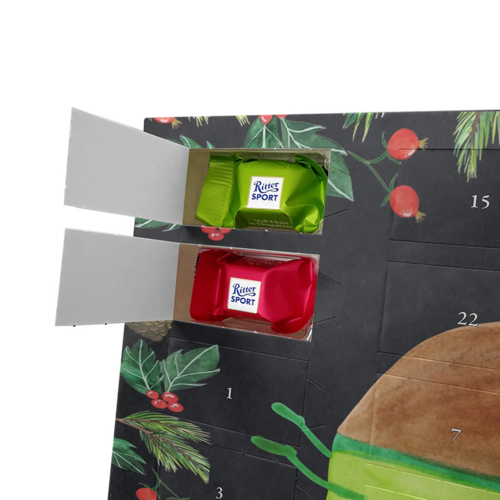 Chocolate advent calendar avocado yoga vegetables