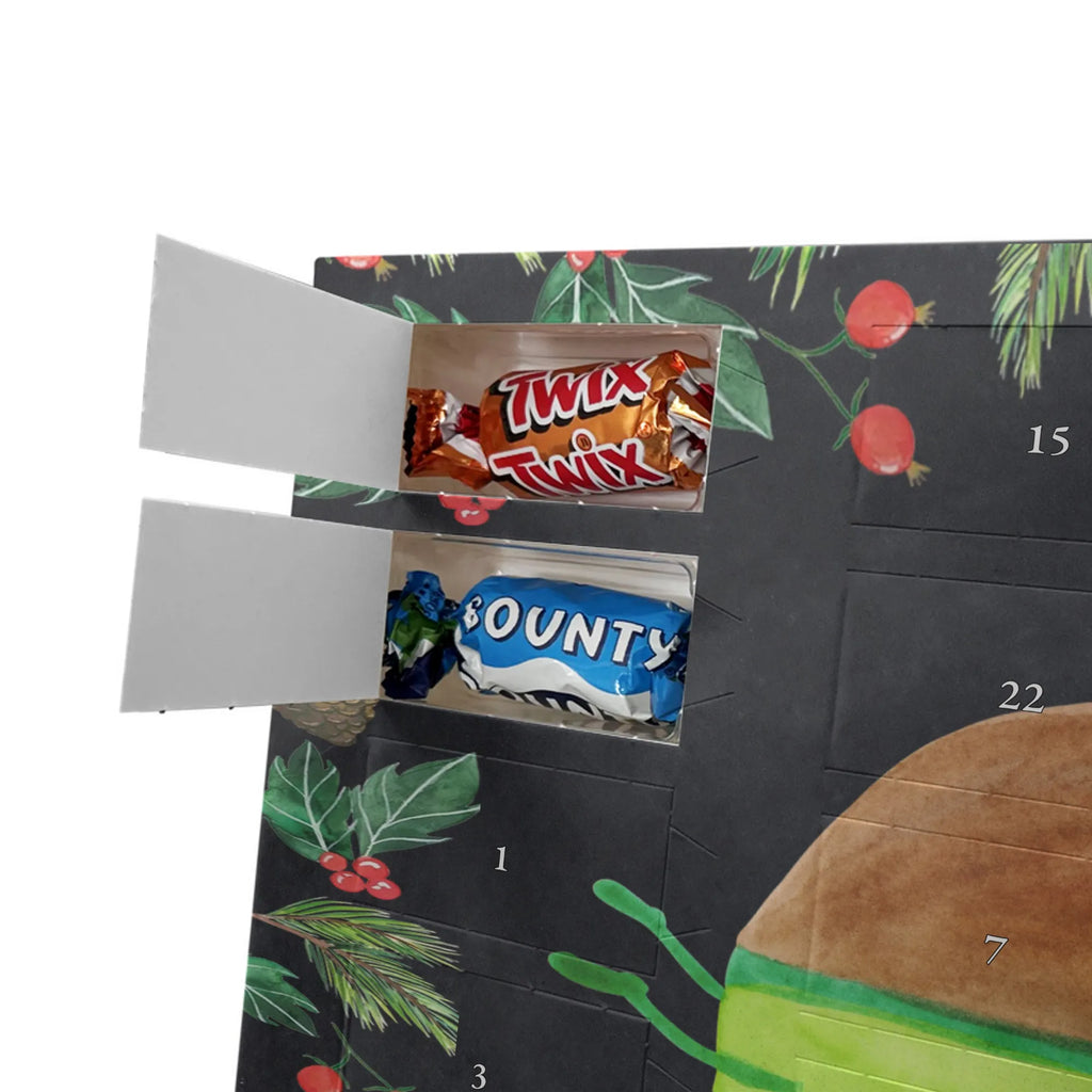 Chocolate advent calendar avocado yoga vegetables