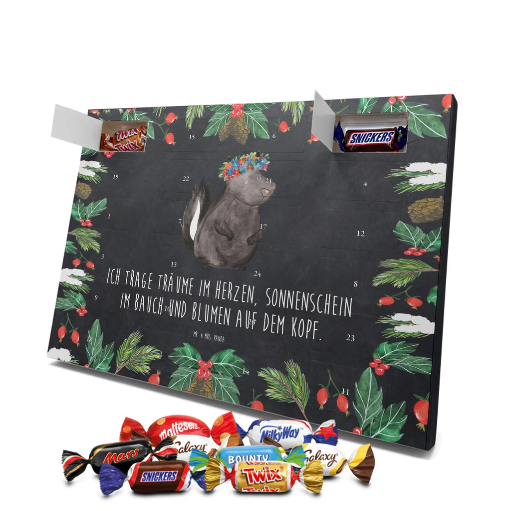 Chocolate advent calendar skunk Girl Laugh, Predator, Wild animal, Stinky, Live