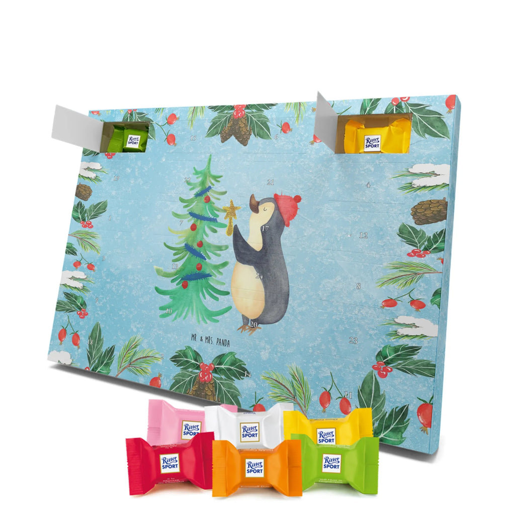 Chocolate advent calendar penguin Christmas tree Christmas time, snow