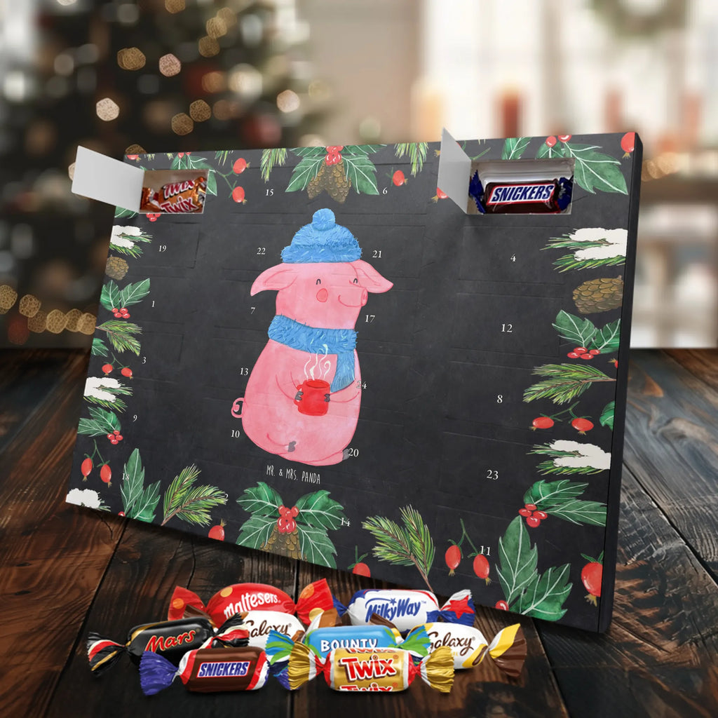 Chocolate advent calendar piggy Mulled wine Christmas time, snow, mulled wine, drunk, Christmas market, saying