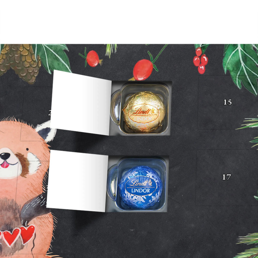 Chocolate advent calendar red panda gift ideas, gifts, small animals, good mood, cute, funny sayings, cute animal motives, hand drawn, special gifts, card, animal lover, favourite person, darling, red, heart