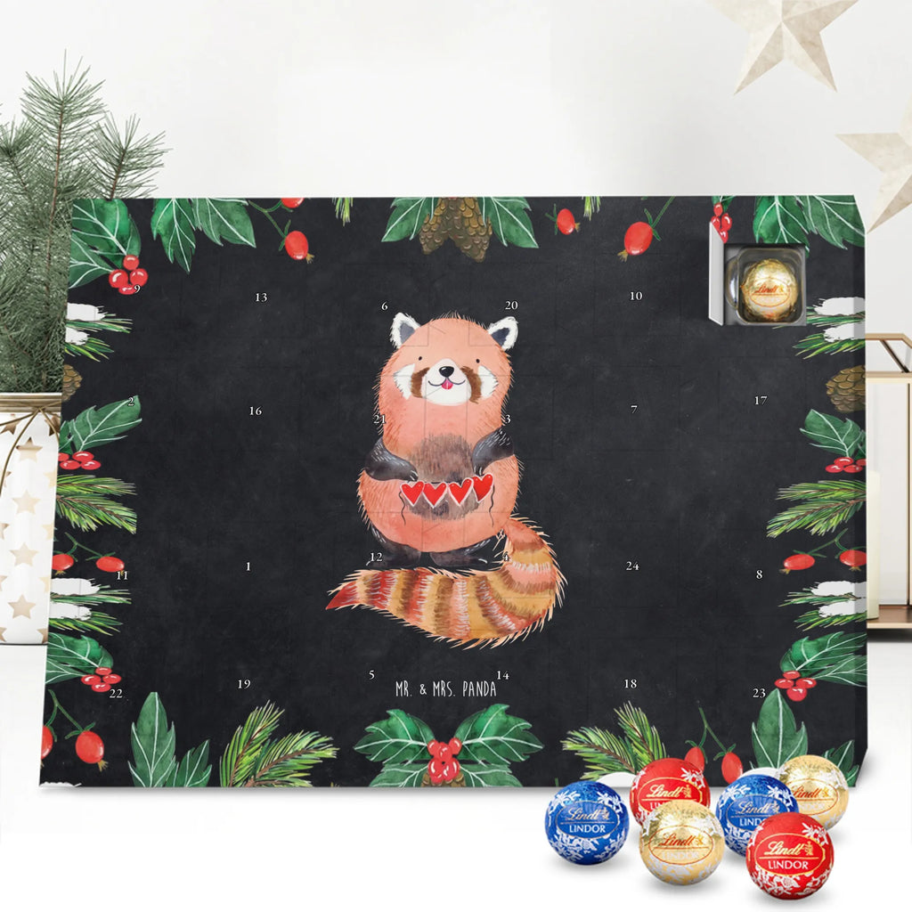 Chocolate advent calendar red panda gift ideas, gifts, small animals, good mood, cute, funny sayings, cute animal motives, hand drawn, special gifts, card, animal lover, favourite person, darling, red, heart