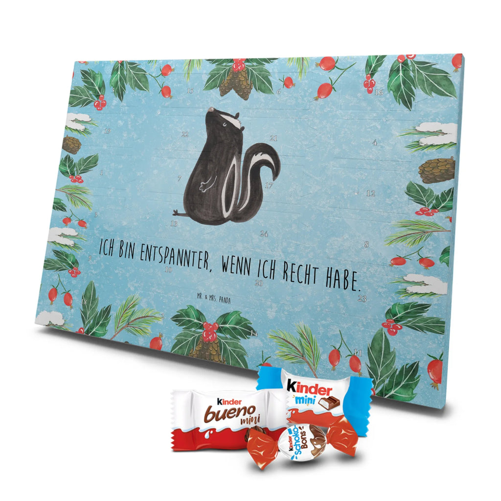 Chocolate advent calendar skunk Sit stinky, law, know-it-all, wild animal, predator