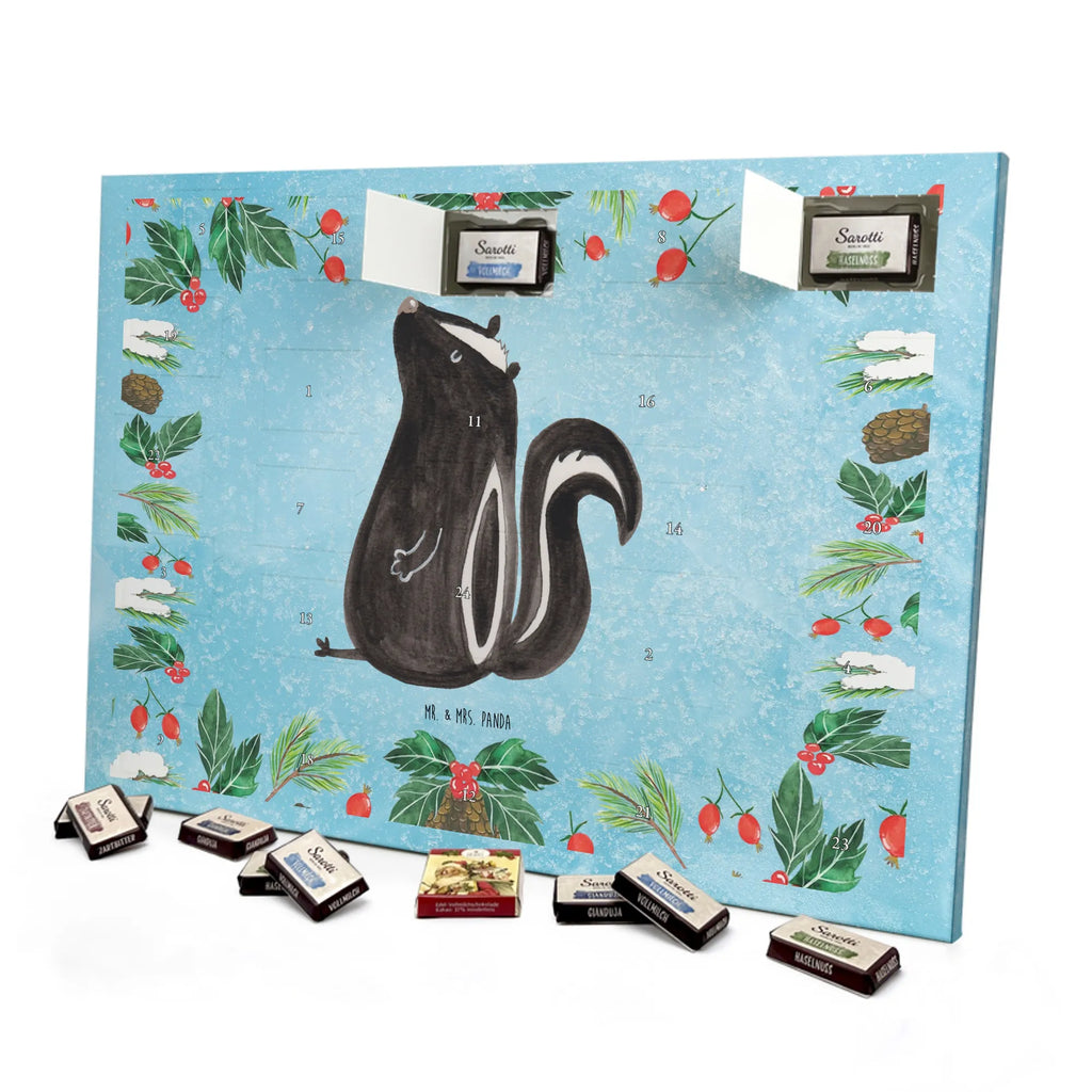 Chocolate advent calendar skunk Sit stinky, law, know-it-all, wild animal, predator