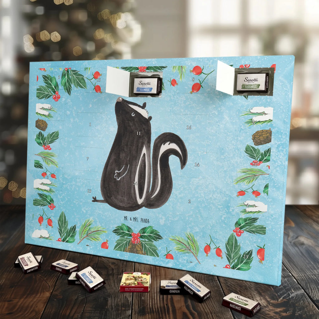 Chocolate advent calendar skunk Sit stinky, law, know-it-all, wild animal, predator