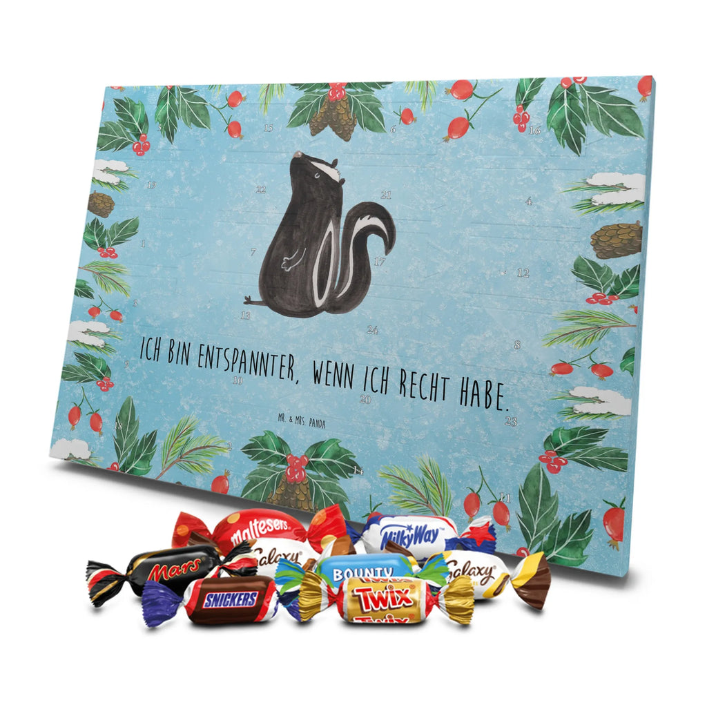 Chocolate advent calendar skunk Sit stinky, law, know-it-all, wild animal, predator