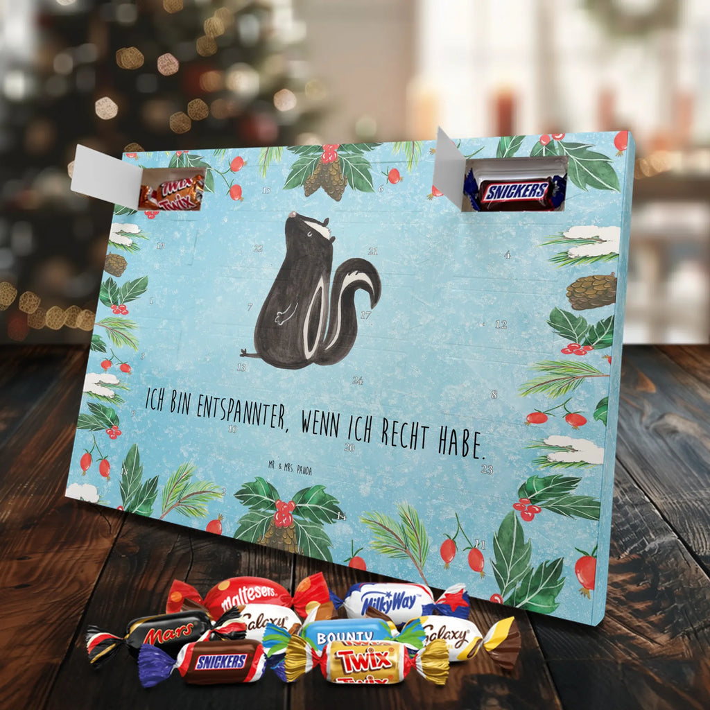 Chocolate advent calendar skunk Sit stinky, law, know-it-all, wild animal, predator