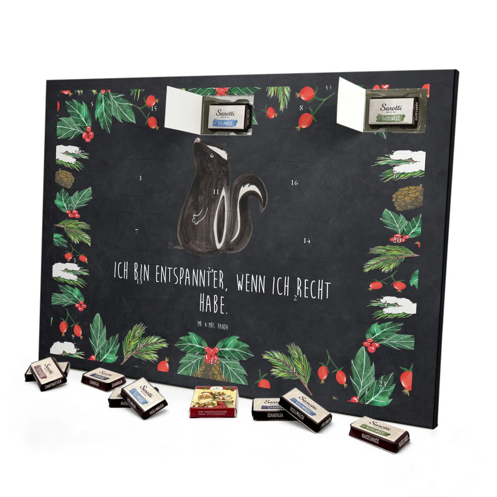 Chocolate advent calendar skunk Sit stinky, law, know-it-all, wild animal, predator