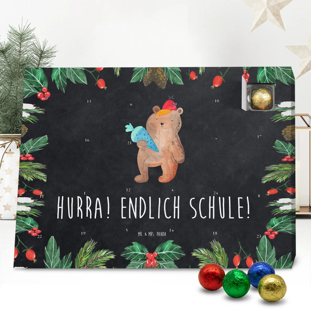 Chocolate advent calendar bear School cone cuddly toy, teddy bear, Starting school, School bag, Bear motif, School enrolment gift, Primary school, First day of school gift, School gift