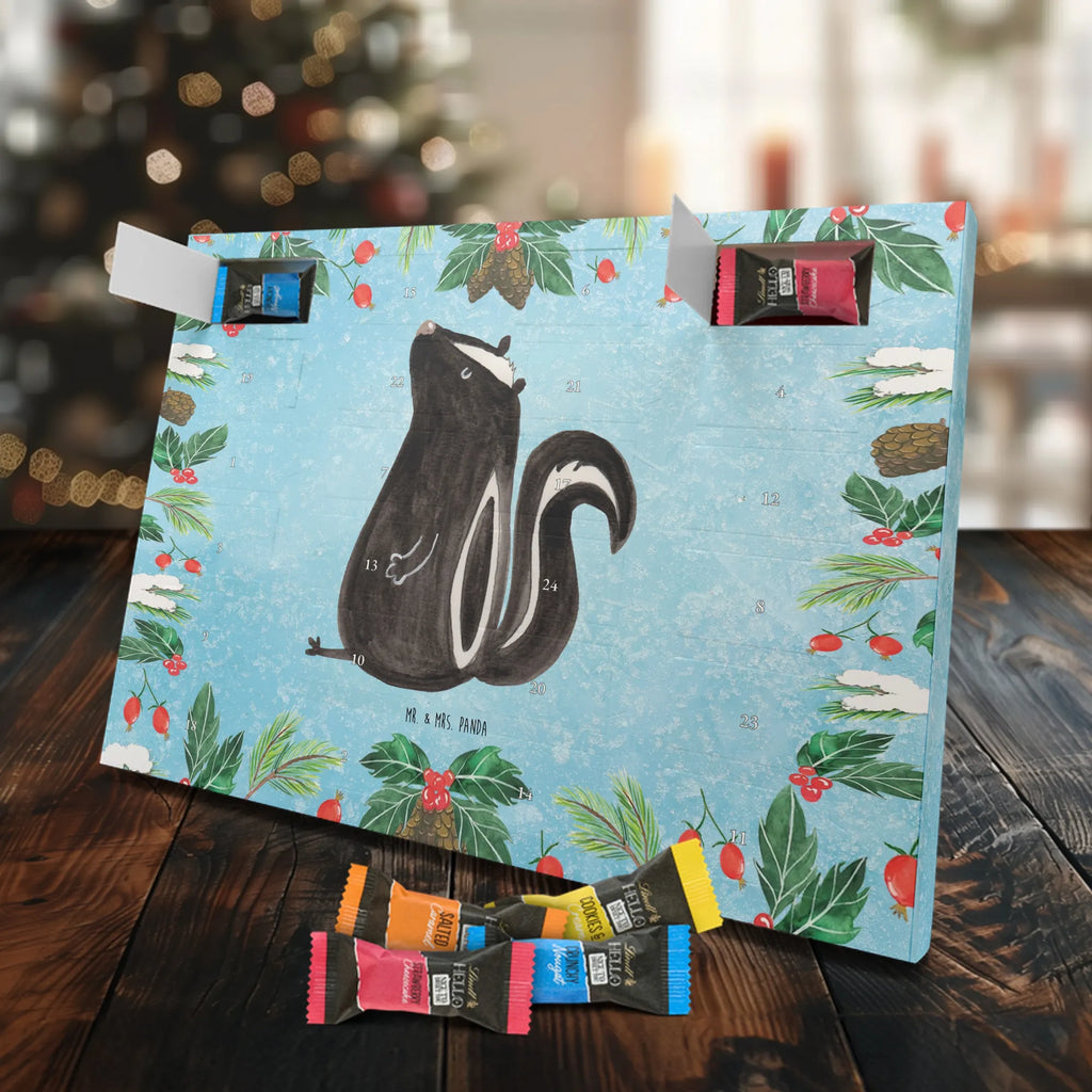 Chocolate advent calendar skunk Sit stinky, law, know-it-all, wild animal, predator