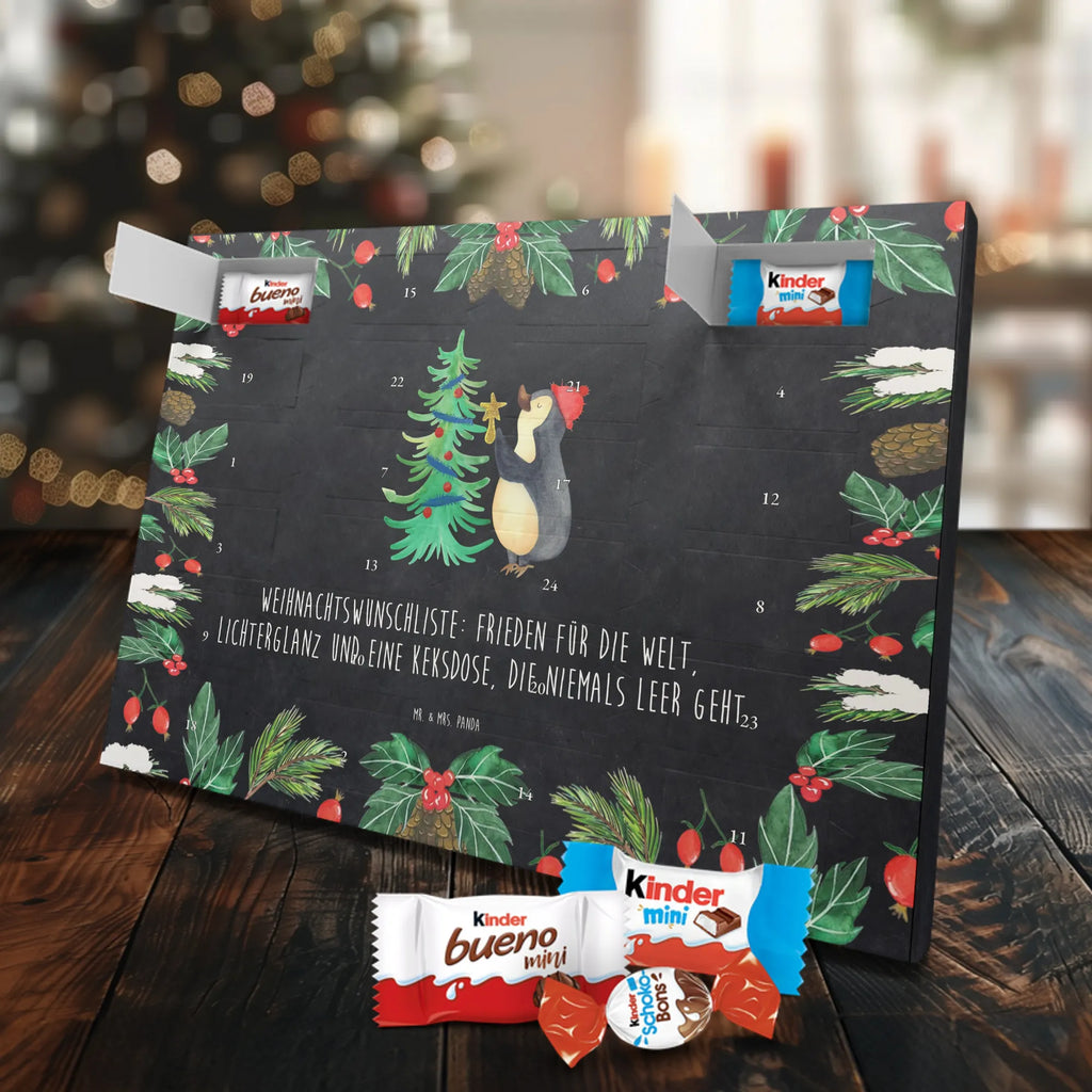 Chocolate advent calendar penguin Christmas tree Christmas time, snow