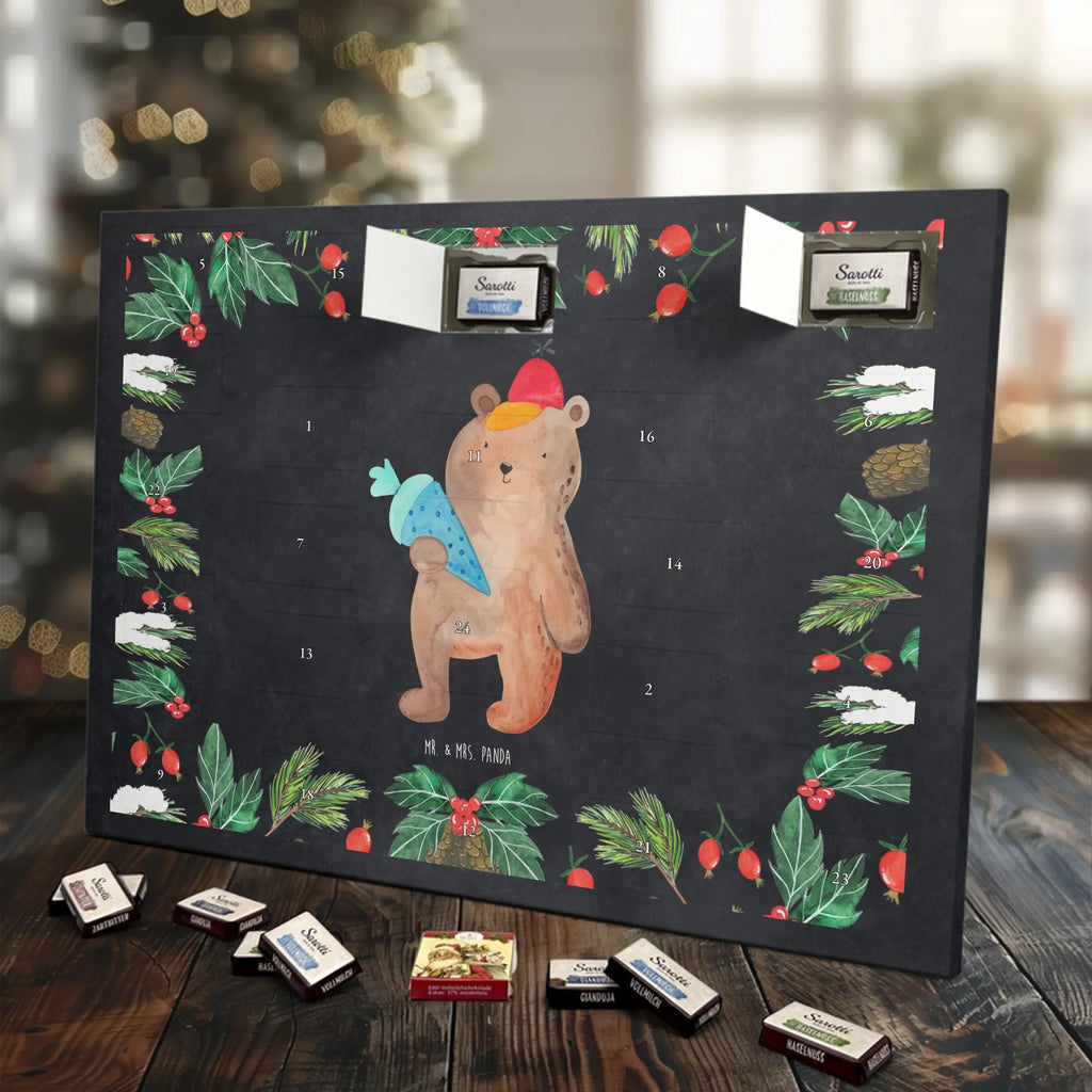 Chocolate advent calendar bear School cone cuddly toy, teddy bear, Starting school, School bag, Bear motif, School enrolment gift, Primary school, First day of school gift, School gift