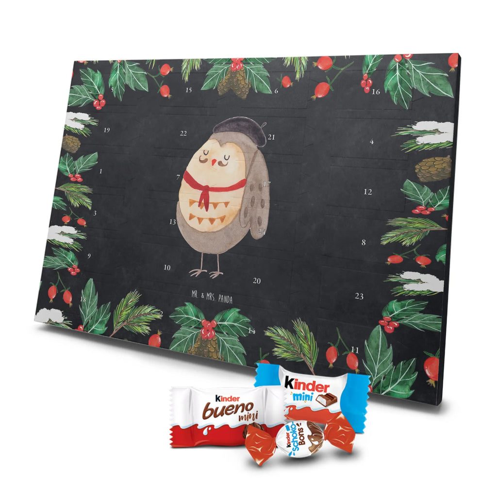 Chocolate advent calendar Owl France illustrated, nocturnal, romantic gift, gift ideas, birthday present, forest animal, bird, owl decor, Owls, Life is beautiful, Say beautiful, France, Say French, Owl decoration