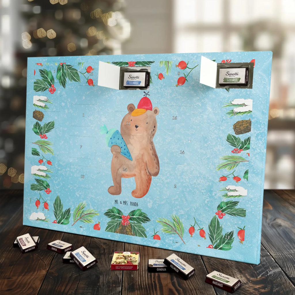 Chocolate advent calendar bear School cone cuddly toy, teddy bear, Starting school, School bag, Bear motif, School enrolment gift, Primary school, First day of school gift, School gift