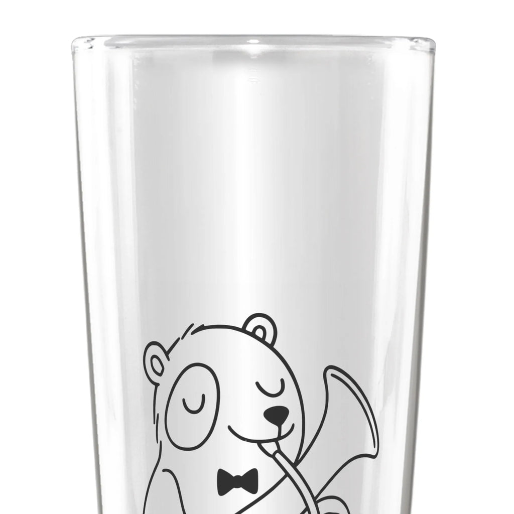 Personalized Beer Glass Panda tenor horn Instruments, gifts for musicians, music enthusiasts