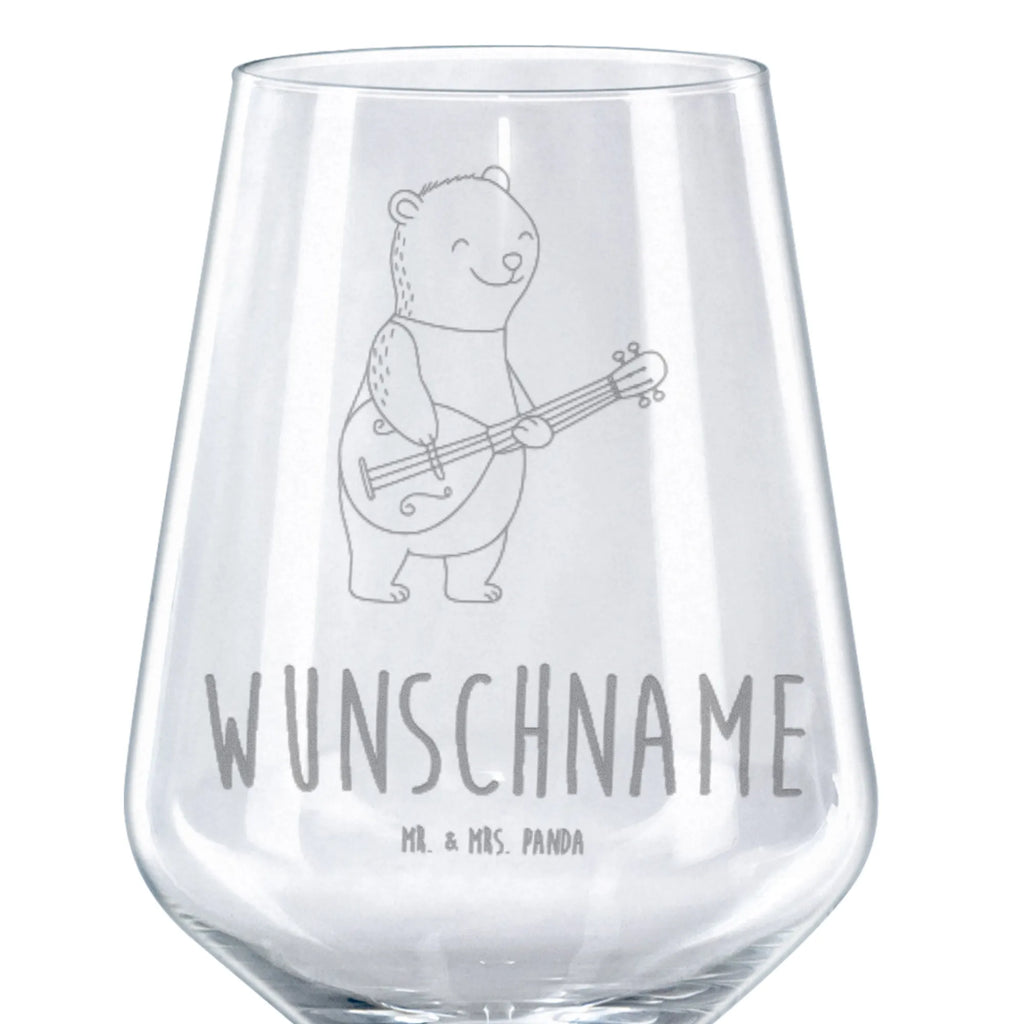 Rotweinglas Mit Gravur Bär Mandoline Personalisiertes Rotweinglas, Rotweinglas Mit Gravur, Instrumente, Geschenke Musiker, Musikliebhaber, Barock, Klassik, Bär, Zupfinstrument, Saiteninstrument, Mandoline