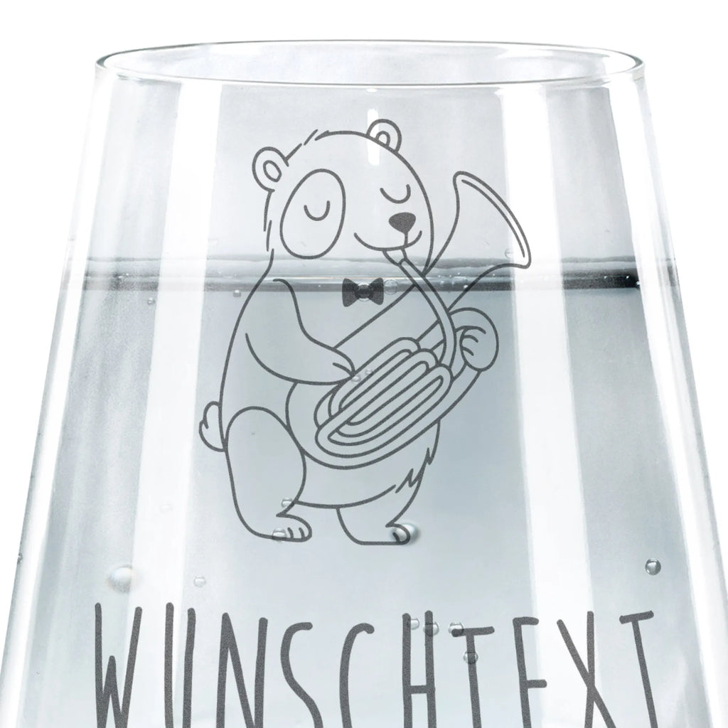 Personalizowana szklanka do picia Panda waltornia tenorowa Instrumenty, prezenty dla muzyków, miłośników muzyki