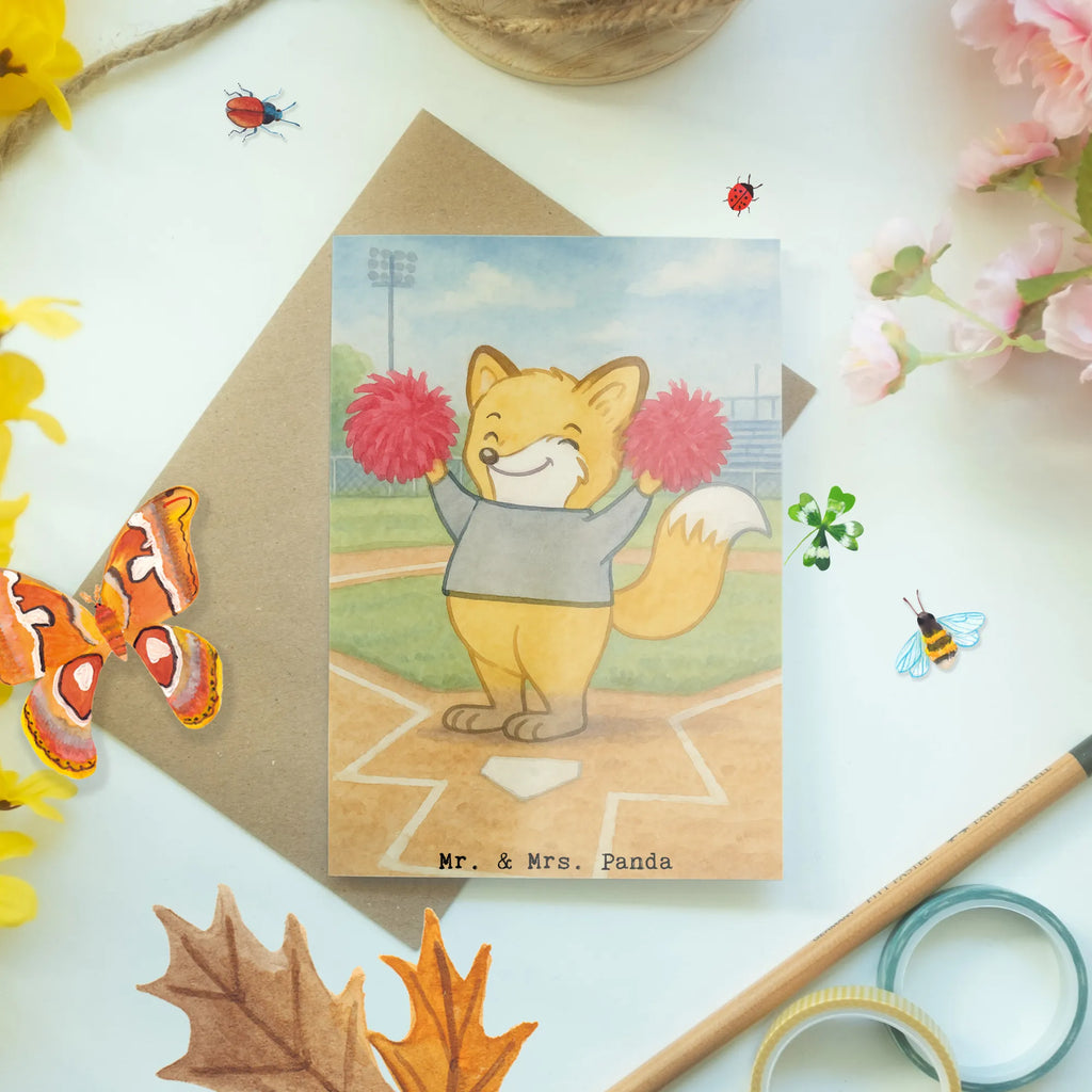 Kartka okolicznościowa lis Cheerleaderka Design Prezent, Dyscyplina sportowa, Darować, Dziękuję, Dzięki, Wyróżnienie, Wygrana, Sportowiec