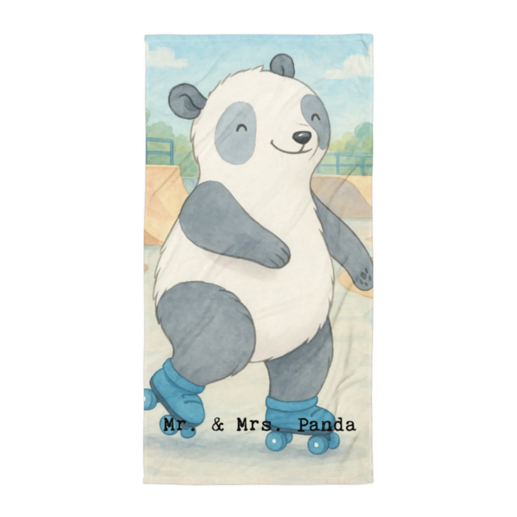 XL bath towel panda roller blading Design luxury bath sheet, extra large swim towel, XL bath towel, spa towel, large beach towel, oversized towel, Gift, giving, thank you, award, profit, athlete, Inline skating, roller skating, roller blading