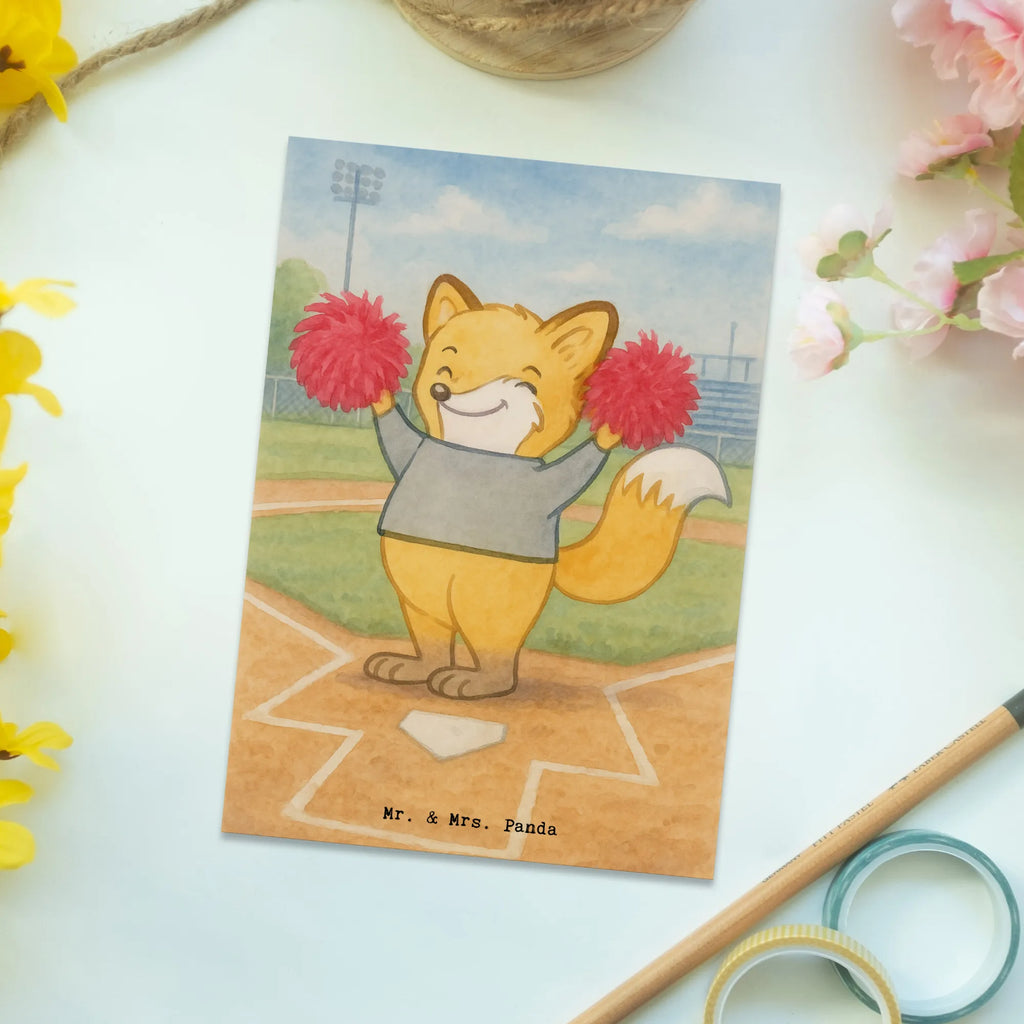 Pocztówka lis Cheerleaderka Design Prezent, Dyscyplina sportowa, Darować, Dziękuję, Dzięki, Wyróżnienie, Wygrana, Sportowiec