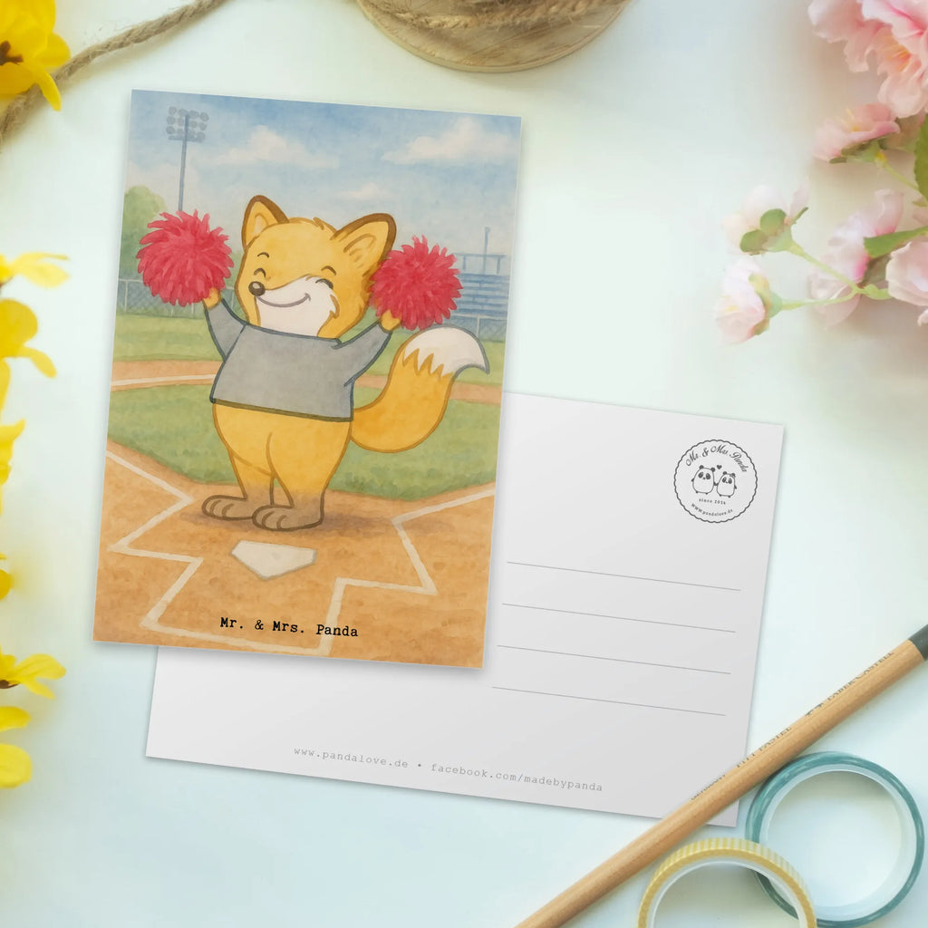 Pocztówka lis Cheerleaderka Design Prezent, Dyscyplina sportowa, Darować, Dziękuję, Dzięki, Wyróżnienie, Wygrana, Sportowiec