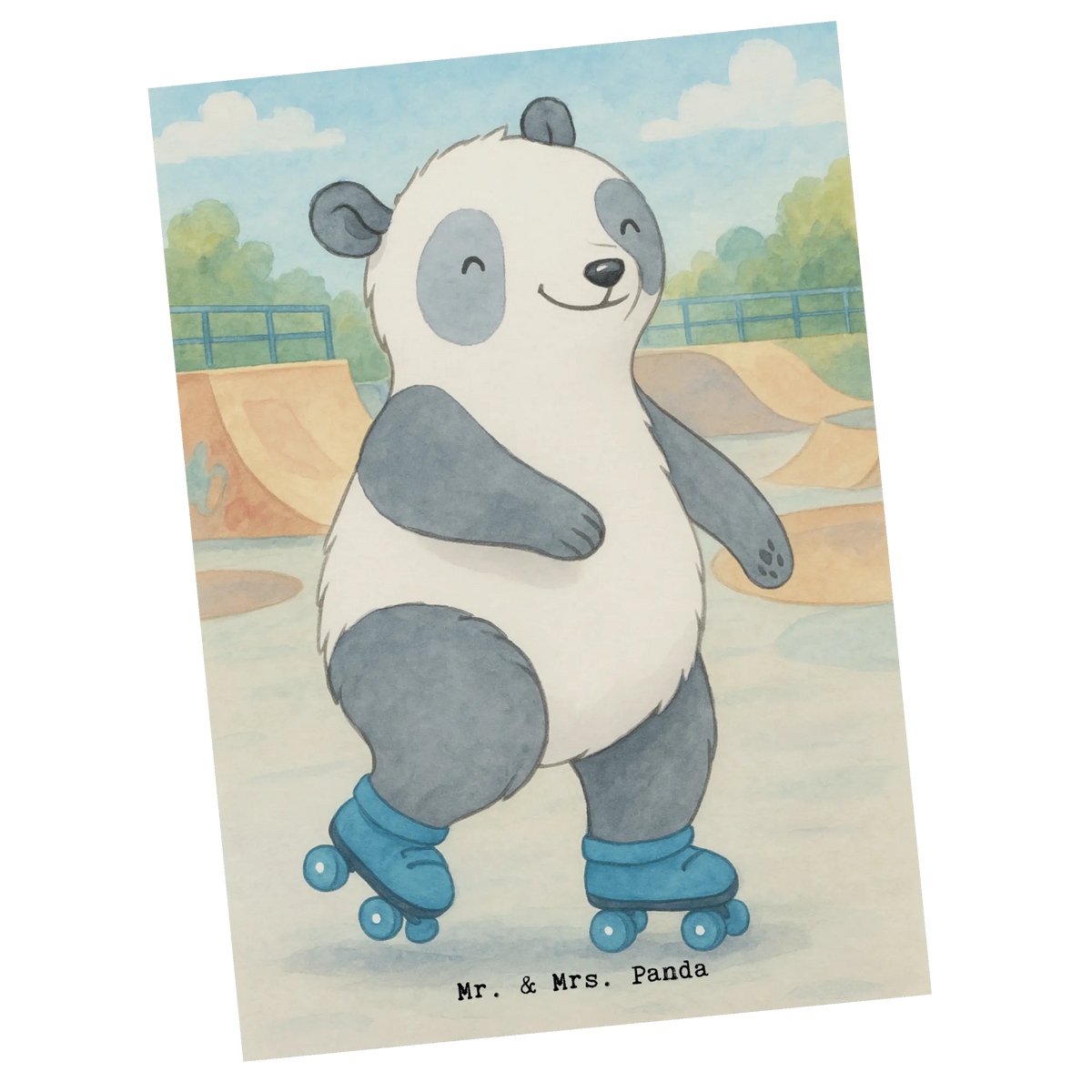 Postkarte Panda Inliner fahren Design Designkarte, Ansichtskarte, spruchkarte, Fotokarte, bildkarte, Motivkarte, kunstkarte, Grußkarte, Kunstkarten, Ansichtskarten, Postkarten, einzelkarte, Postkarte, Geschenk, Schenken, Sport, Sportart, Hobby, Danke, Dankeschön, Auszeichnung, Gewinn, Sportler, Inlinern, Rollschuh fahren, Inliner fahren