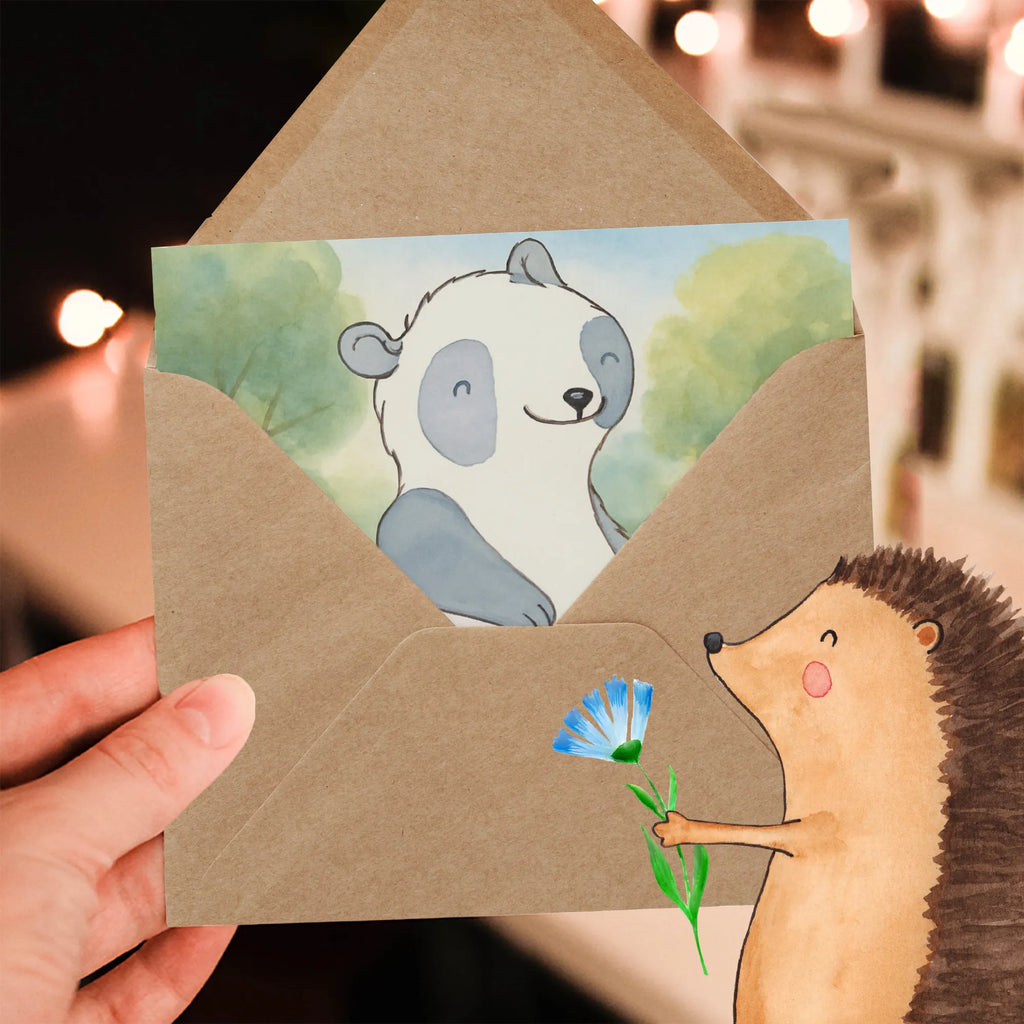 Karta Deluxe Panda Jazda na rolkach Design Prezent, Dyscyplina sportowa, Darować, Dziękuję, Dzięki, Wyróżnienie, Wygrana, Sportowiec