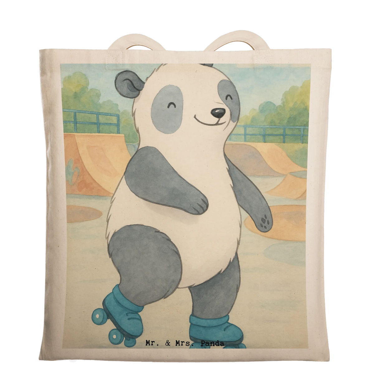 Tote bag panda roller blading Design Gift, giving, thank you, award, profit, athlete, roller blading, Inline skating, roller skating